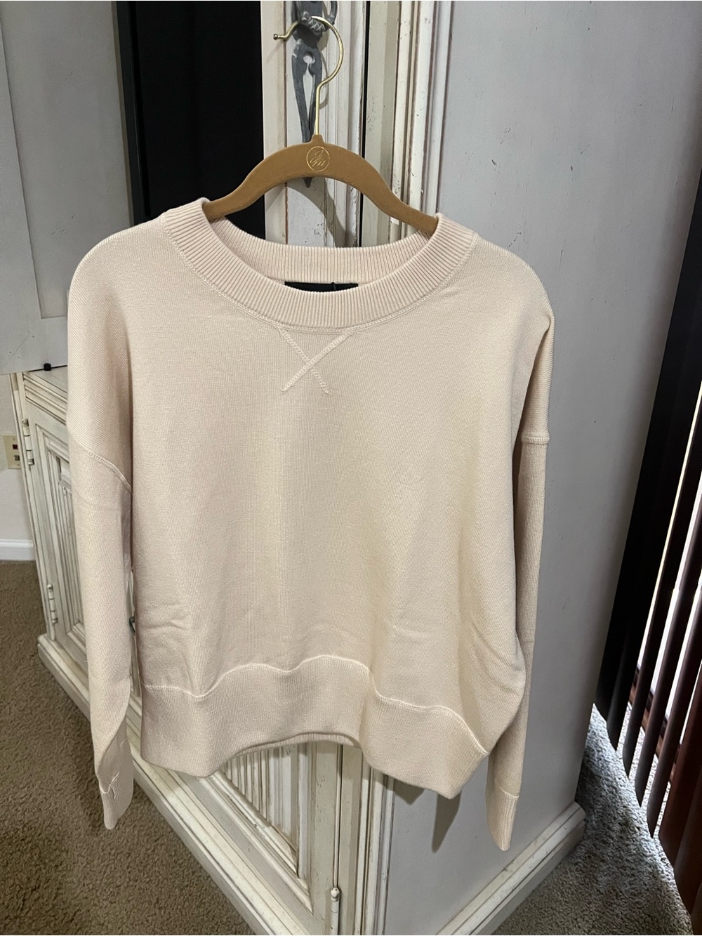 Zara Cream Crewneck Sweater - Soft Lightweight Pullover